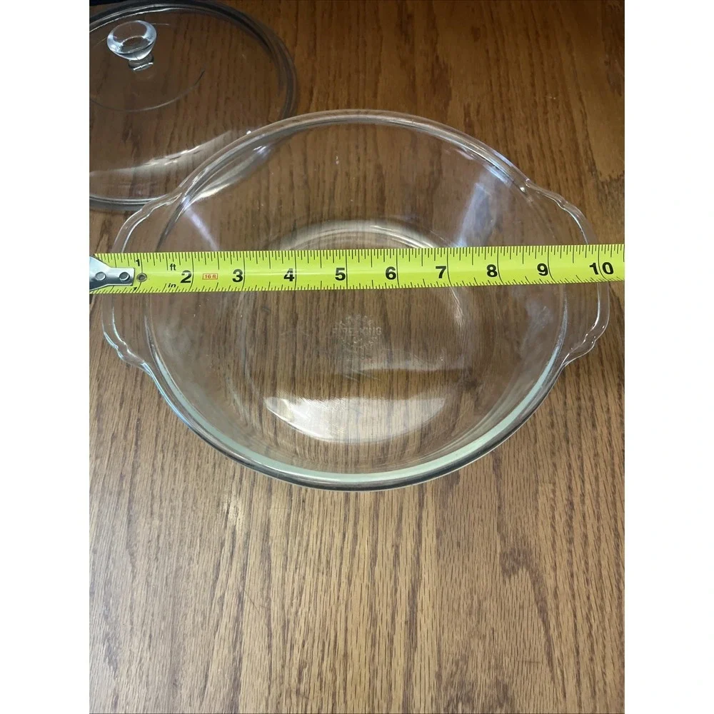 Vintage Fire King Anchor Hocking‎ Clear 2qt Casserole With Lid